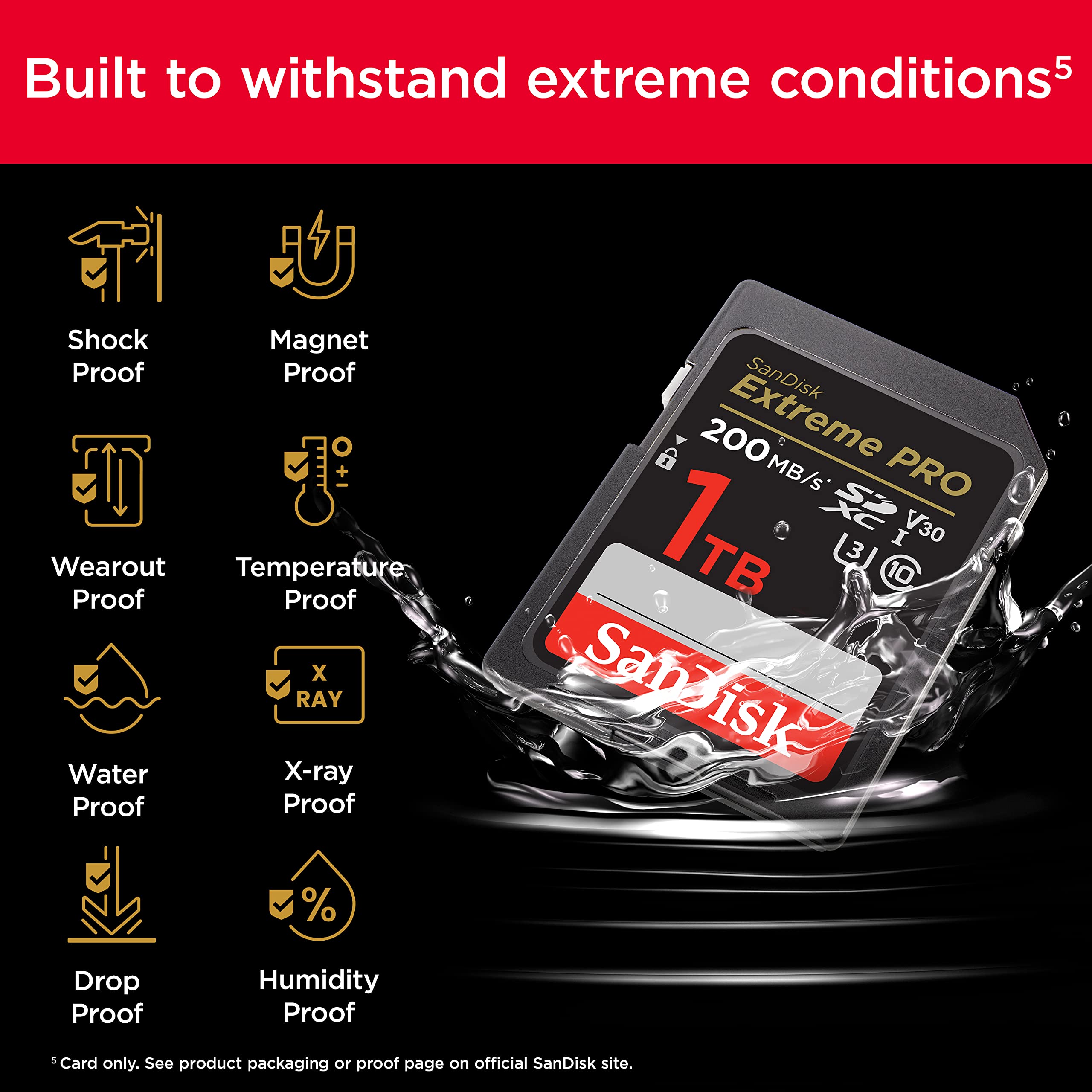 SanDisk 1TB Extreme PRO SDXC UHS-I Memory Card - C10, U3, V30, 4K UHD, SD Card - SDSDXXD-1T00-GN4IN