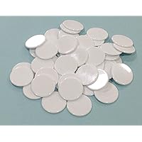 Plastic Counters: White Color Gaming Tokens (Hard Colored Plastic Coins, Markers and Discs for Bingo Chips, Tiddly Winks, Checkers, and Other Board Game Playing Pieces) | 50 Pieces