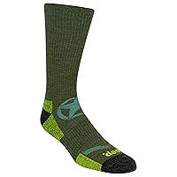 Jeep Men's Wool Blend Logo Crew Socks-1 Pair Pack-Moisture Wicking and Breathable Mesh Zones