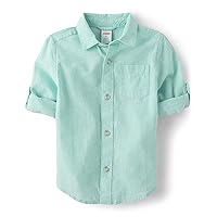 Gymboree Boys' and Toddler Long Sleeve Linen Button Up Shirt