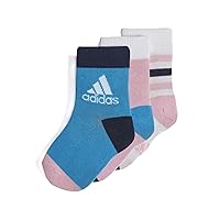 Adidas Kids Girl Socks Training Ankle 3 Pairs Infants Fashion New (EU 27-30 UK 9.5k - US 11.5k)