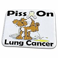 3dRose Piss On Lung Cancer Awareness Ribbon Cause Design - Dish Drying Mats (ddm-115873-1)