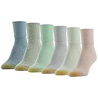 GOLDTOE Women's Classic Turn Cuff Socks, Multipairs