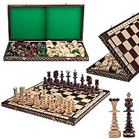 GENTLEMAN XXL 60 x 60 x 3.5cm Extra Large Wooden Chess for Adults and for Kids Hand Crafted Chess Board and Pieces