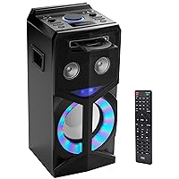 Pyle Karaoke Vibe PA Bluetooth Audio VIDEO/DVD Speaker System - 800W Multimedia CD/DVD Player for TV, Projectors, w/FM, USB, MIC, AUX, HDMI, RCA Inputs, Echo & LED Mode, w/Remote Control - PKRK270BT
