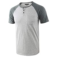 Mens Lightweight Short Sleeve Pocket Baseball Jerseys Active Running Hiking Henley T Shirts