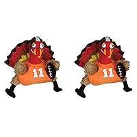 Unisex Plush Football Touchdown Turkey Hats, 2 Pieces – Thanksgiving Party Supplies, Sports Themed Event, Game Day Tailgate, Dress-Up Costume Caps, Novelty Holiday Headwear