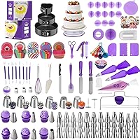 Cake Decorating Supplies 471pcs, Baking Tools Set for Cakes，Cake Turntable, Piping Icing Tips for Beginners or Professional