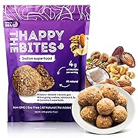 The Happy Bites Gluten Free Snacks Tasty Bites – Natural Non-GMO No Added Sugars Little Bites Protein Snacks – Indian Superfood Delicious Tasting Energy Bites Ideal for Postpartum, Weight Management, Sports