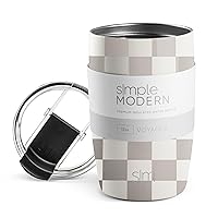 Simple Modern Travel Coffee Mug Tumbler with Flip Lid | Reusable Insulated Stainless Steel Cold Brew Iced Coffee Cup Thermos | Gifts for Women Men Him Her | Voyager Collection | 12oz | Checkmate