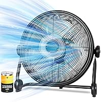 Battery Operated Fan, Battery Powered Fan Rechargeable 12 inch Cordless Fan with Metal Blade, High Velocity Portable Fan for Shop, Backyard, Camping, Travel.Black