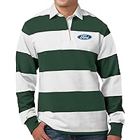 Mens Ford Long Sleeve Rugby Polo Shirt
