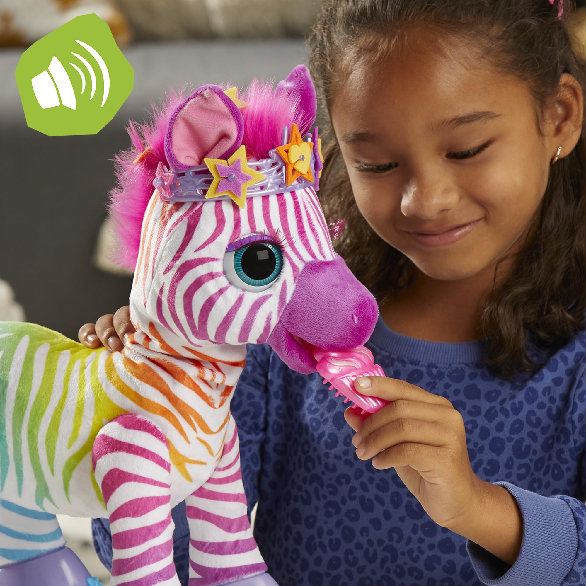 FurReal Zenya My Rainbow Zebra, Zebra Toy, 14-Inch Electronic Pets, 80+ Sounds & Reactions, 20 Styling Accessories, Interactive Toys for 4 Year Old Girls and Boys and Up (Amazon Exclusive)