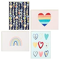 Hallmark Blank Cards for Kids, Hearts & Rainbows (24 Cards with Envelopes)