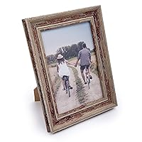 Decorative Distressed Weathered Wooden Look Picture Frame, 5 x 7 inches, Taupe