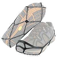 Walk Traction Cleats - 360-Degree Grip on Snow, Ice, & Multi-terrain Surfaces - Elastic Outer Band w/ Easy-On/Off Heel Tab & 1.2mm Zinc-coated Steel Coils - Abrasion & Rust Resistant - Unisex