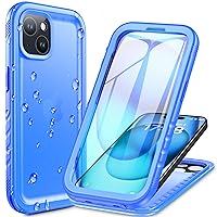 Cozycase for iPhone 15 Waterproof Shockproof Dustproof Case - Heavy Duty/360 Full Body/Military Grade/Protective/Rugged 【8FT Drop Proof】 Built in Screen/Camera Protector with Lanyard Blue
