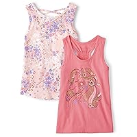 The Children's Place Girls' Sleeveless Graphic Tank Top 2 Pack