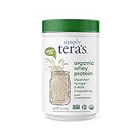 Tera's Whey Grass Fed Organic Whey Protein, Plain, 12 Ounce