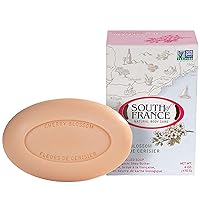 South Of France Natural Body Care Triple Milled Large 6OZ Bar Soap (Cherry Blossom, 1 Bar)