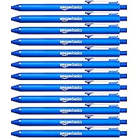 Amazon Basics Retractable Ballpoint Pen - Blue - 12-Pack