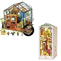 Rolife DIY Miniature Dollhouse Greenhouse Kits and DIY Sunshine Town Book Nook Kits