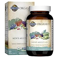 Garden of Life Organics Whole Food Multivitamin for Men 40+, 60 Tablets, Vegan Mens Multi for Health, Well-Being Certified Organic Whole Food Vitamins, Minerals for Men Over 40, Mens Vitamins
