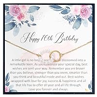 15 Year Old Girl Gifts for Birthday Gifts for 15 Year-Old Girls Birthday Gifts for Teen Girls Gift for Quinceañera Gifts for 15th Birthday Gifts for Teen Girls - Two Linked Circles Necklace