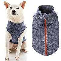 Gooby Zip Up Fleece Dog Sweater - Gray Wash, X-Large - Warm Pullover Fleece Step-in Dog Jacket with Dual D Ring Leash - Winter Small Dog Sweater - Dog Clothes for Small Dogs Boy and Medium Dogs