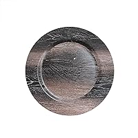 ChargeIt by Jay Walnut Wood Finish Charger Plate 13” Decorative Melamine Service Plate for Home & Professional Fine Dining Perfect for Events, Dinner Parties, Weddings, Catering, 1 Piece, Walnut