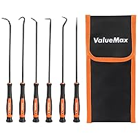 ValueMax Pick and Hook Set, Precision Pick Set with Tool Bag, Perfect for Automotive/Electronic Repair, O-Ring/Oil Seal Gasket Puller and Remover(6PCS)