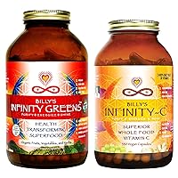 Infinity Superfood Capsules Bundle | Infinity Superfood Greens Capsules (34 Servings) + Infinity-C Vitamin C Complex (30 Servings) | Organic, Raw, Vegan, Gluten Free, Non GMO