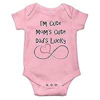 I'm Cute Mom's Cute Dad's Lucky Funny Baby Bodysuit Onesie Romper One Piece