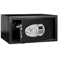 Amazon Basics Steel Security Safe with Programmable Electronic Keypad - Secure Cash, Jewelry, ID Documents - Black, 1 Cubic Feet, 16.93