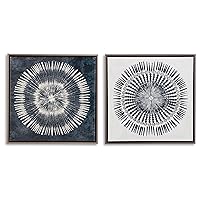 Monterey Modern 2 Piece Cotton Abstract Canvas Wall Art, 26 x 26, Blue and White