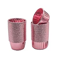 Aluminum Foil Standard Muffin Cupcake Liners, Disposable Baking Cups with Vibrant Color for Party Celebration, Rose Gold 50-Count
