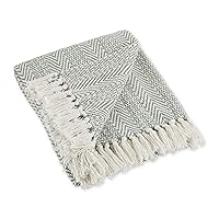 DII Herringbone Striped Collection Cotton Throw Blanket, 50x60, Artichoke