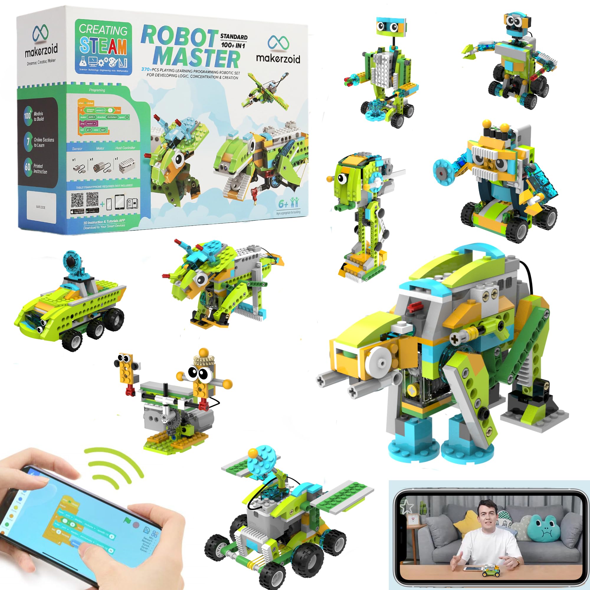 Mua STEM Robot Programming Educational Building Block Toy for Kids, Science  Kid Learning & Education Toys,24 Video Lessons,100+in 1 APP RC Coding Robot,  Ideal Gift for Boys and Girls Ages 6+ trên Amazon Mỹ chính hãng 2023 | Fado