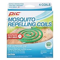PIC Mosquito Repelling Coils, 4 Count Box, 2 Pack - Mosquito Repellent for Outdoor Spaces (8 Coils Total)