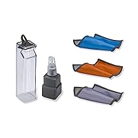Carson Clip n'Clean All-in-One Cleaning Kit with Cleaning Spray, Microfiber Cloth and Protective Case - Random Color - Orange, Grey or Blue (MF-50)