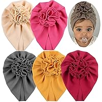5 Pcs Baby Girls Headbands Nylon Hairbands with Bows Soft Elastics Baby Hospital Hat Newborn Turban Headwrap Hair Accessories for Babies Infant Toddlers Kids Photography