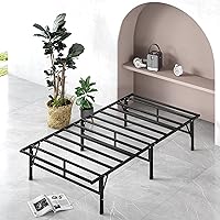 ZINUS SmartBase Compack Mattress Foundation, 14 Inch Metal Bed Frame, No Box Spring Needed, Sturdy Steel Slat Support, Narrow Twin, Black
