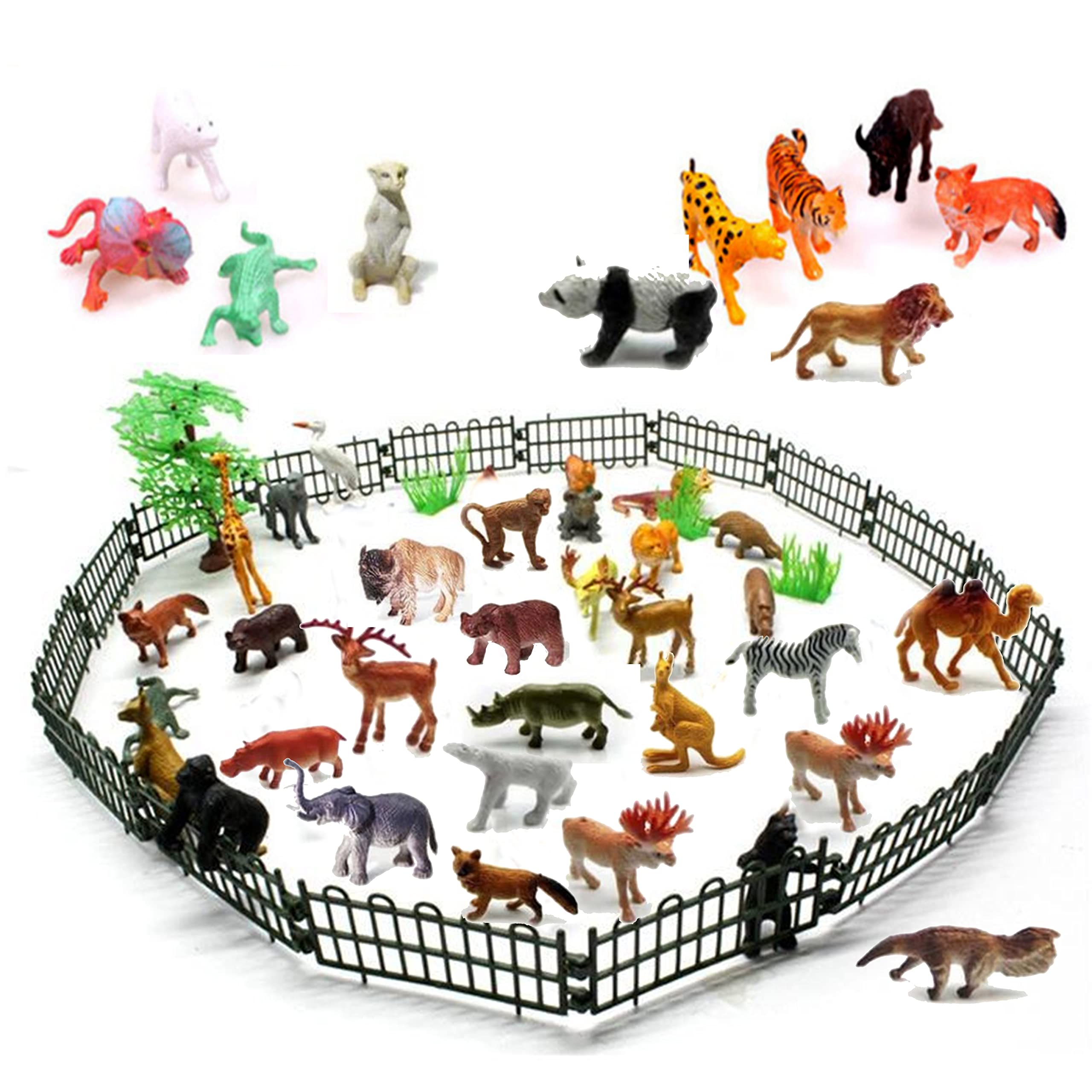 Mua Safari Animals Figures Toys-53 Piece Mini Realistic Wild Vinyl Plastic  Animal Toys Set, Jungle Zoo Animals Toys Learning Party Favor Toys for Boys  Girls Kids Toddlers Forest Animal Cake Toppers trên