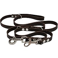 Brown 6 Way European Multifunctional Leather Dog Leash, Adjustable Schutzhund Lead 49
