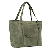 Sage Leather Tote/Top Handle Shoulder Bag for Women