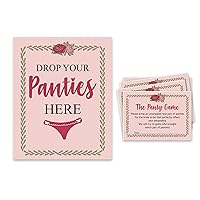 Girls Night Out Bachelorette Party Drop Your Panties Game Floral Bridal Shower Game 1 Sign + 30 Size Cards Light Peach