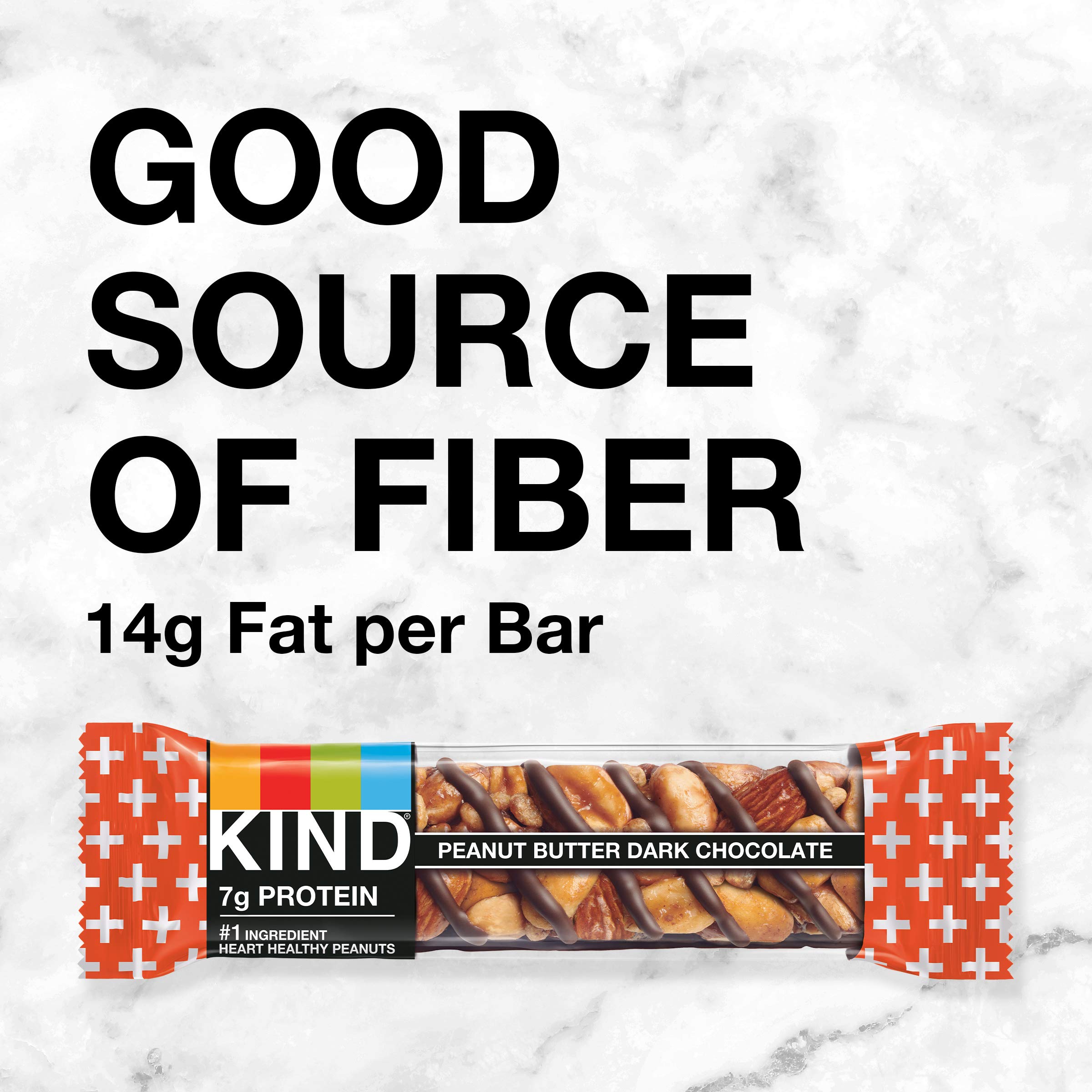 KIND Bars, Peanut Butter Dark Chocolate, Healthy Snacks, Gluten Free, 12 Count