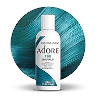 Adore Semi Permanent Hair Color - Vegan and Cruelty-Free Hair Dye - 4 Fl Oz - 168 Emerald (Pack of 1)