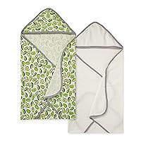 Burts Bees Baby Infant Hooded Towels Avo-Crazy Organic Cotton, Unisex Bath Essentials and Newborn Necessities, Soft Nursery Towel with Hood Set, 2-Pack Size 29 x 29 Inch