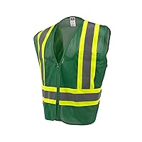 Radians SV22-1 Economy Type O Class 1 Safety Vest Size Extra Large, Hunter Green Mesh with Contrasting Tape - 1 Each